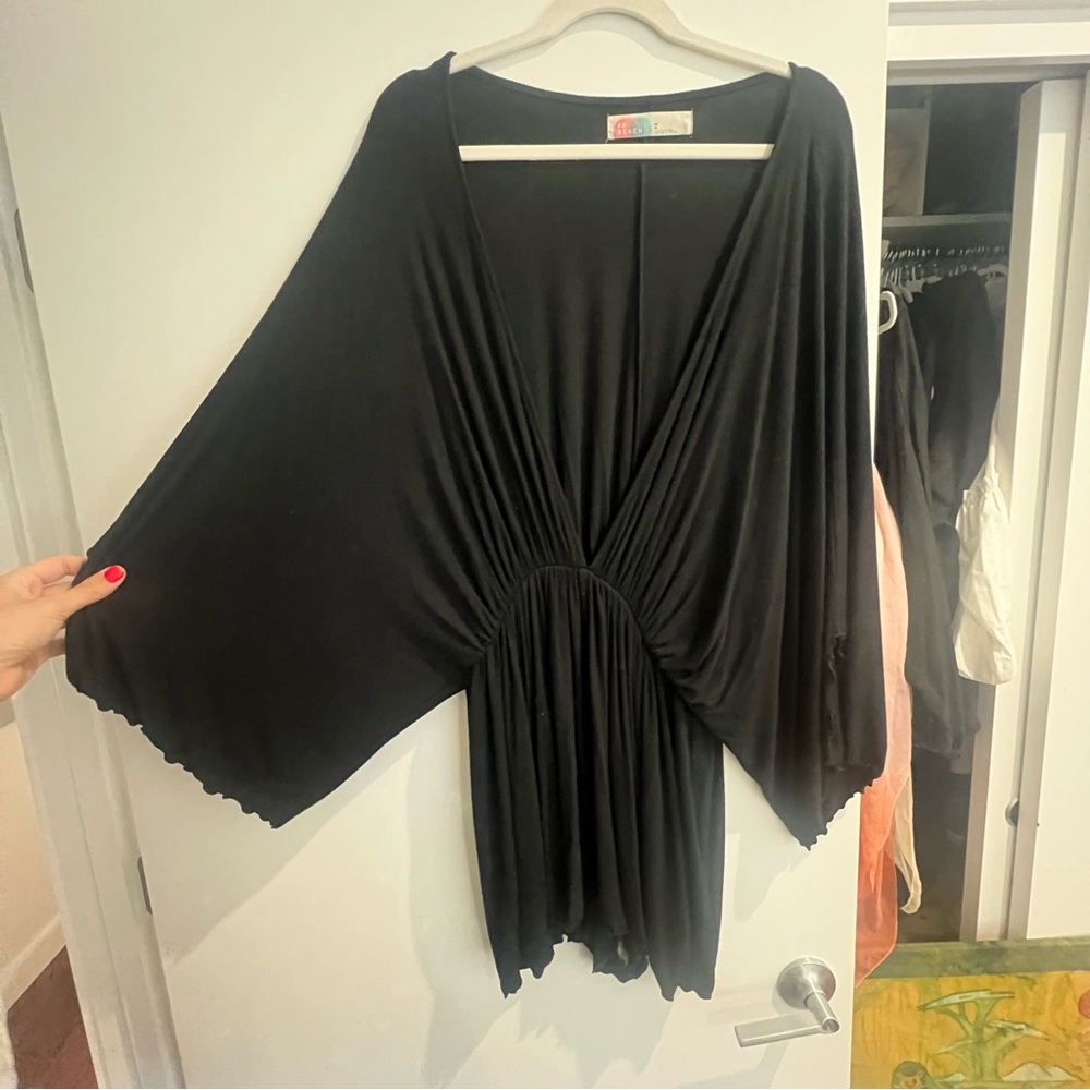 Elegant Black Kimono Sleeve Top